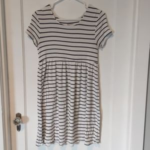 Black and white striped dress